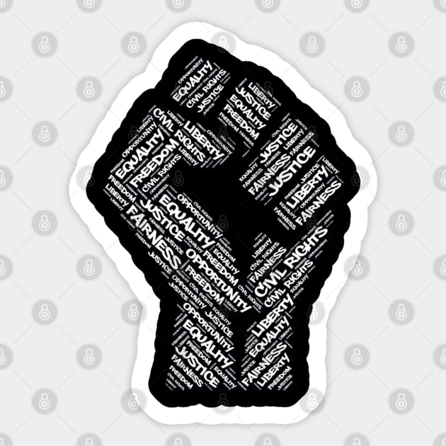 Civil Rights Black Power Fist March For Justice Design Sticker by TeeShirt_Expressive